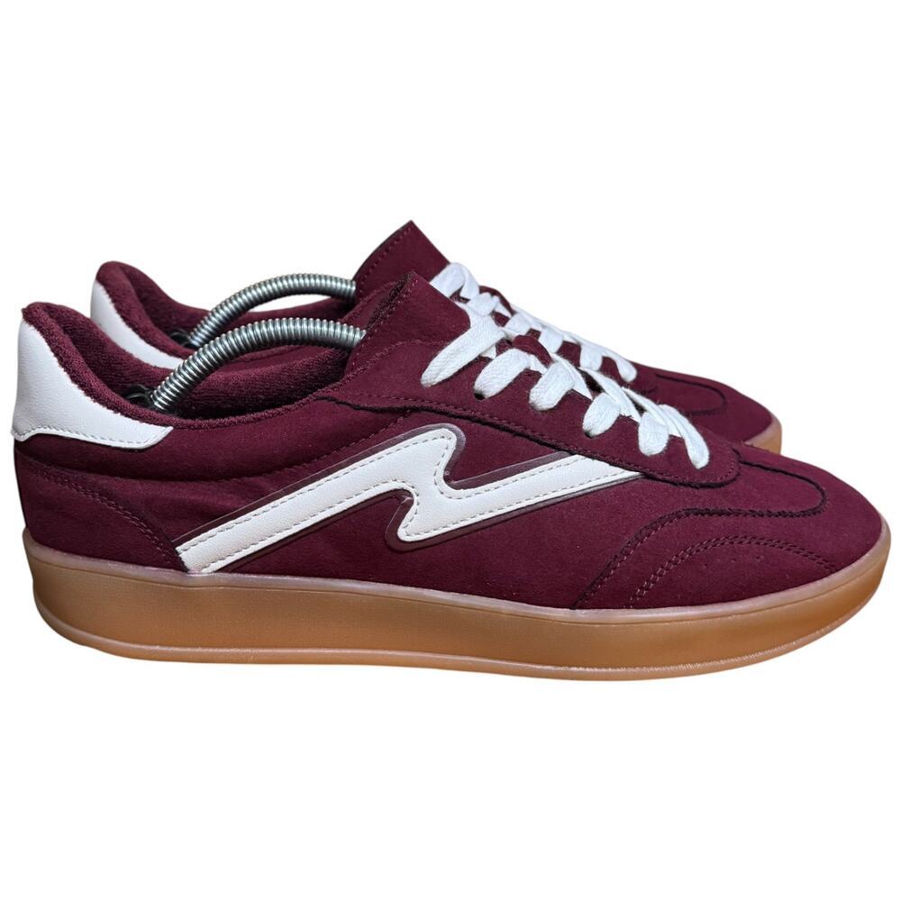 MADDEN GIRL Giia Women's 8.5 Maroon Sneakers Gum Sole Low Top Lace Up Shoe